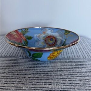 MacKenzie-Childs Blue Flower Market Breakfast Bowl-Rare, Retired
